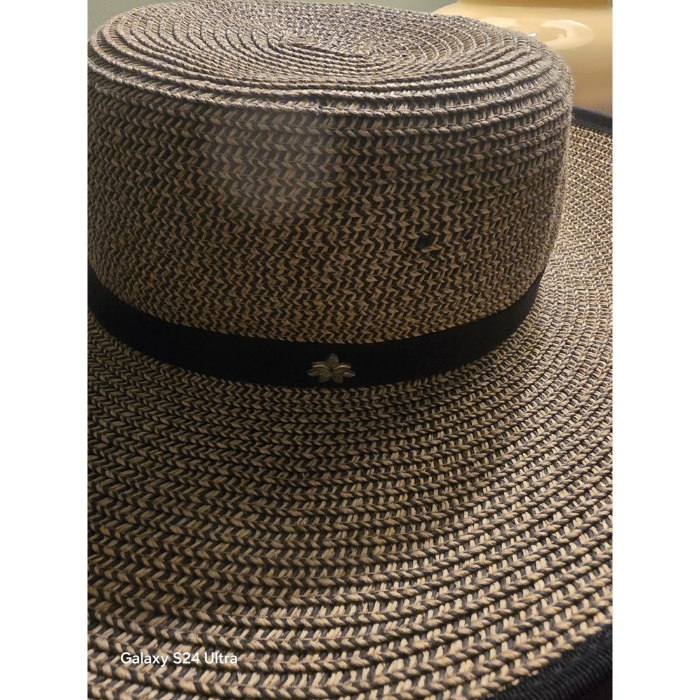 CAPPELLI Straworld Women's Wide Brim Sun Hat Black Band Removable Sweatband Cute